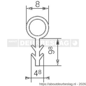Ellen deuraanslagprofiel kunststof TPE 4566 AC - R51010007 - afbeelding 2