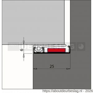 Ellen inbouw tochtprofiel voor 6 mm afbouwspeling AIB 3N 25 Fire zelfklevend 300 cm - R51010400 - afbeelding 2