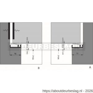 Ellen inbouwprofiel tochtband aluminium voor 6 mm afbouwspeling AIB 3N XL 230 cm - R51010218 - afbeelding 4