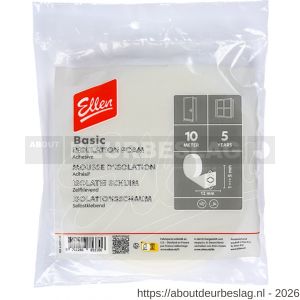 Ellen inbouwprofiel tochtband schuim zelfklevend Weatherstrip Foam 12x6 mm 10 m - R51010410 - afbeelding 1
