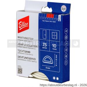 Ellen inbouwprofiel tochtband kunststof zelfklevend Weatherstrip Large grote kier wit 7.5 m - R51010414 - afbeelding 1