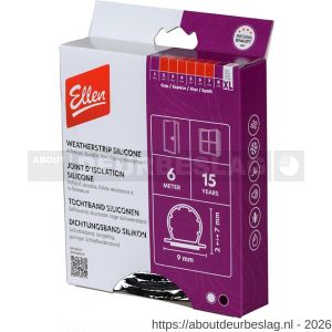 Ellen inbouwprofiel tochtband siliconen zelfklevend Weatherstrip Silicon zwart 6 m - R51010413 - afbeelding 2