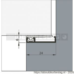 Ellen inbouwprofiel tochtband aluminium voor 6 mm afbouwspeling AIB 3 N-25 300 cm - R51010204 - afbeelding 2