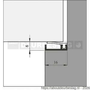 Ellen inbouwprofiel tochtband aluminium voor 6 mm afbouwspeling AIB 3N XL 230 cm - R51010218 - afbeelding 2