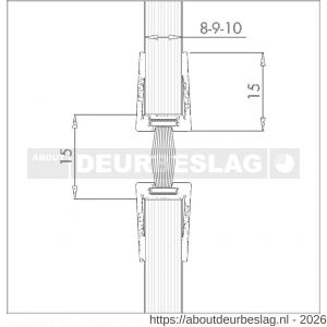 Ellen glasdeur tochtprofiel met borstel aluminium GDP 8 mm 225 cm - R51010398 - afbeelding 2