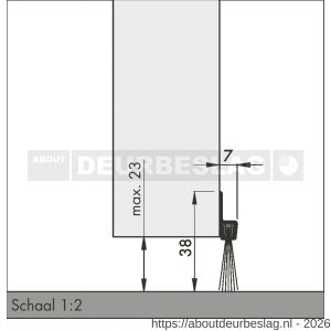Ellen dorpel tochtprofiel met borstel aluminium IBS-39 100 cm - R51010109 - afbeelding 2