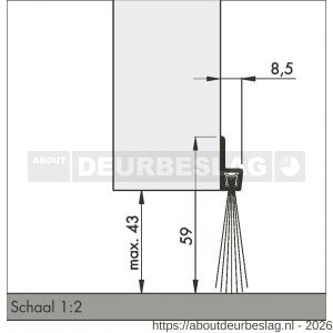 Ellen dorpel tochtprofiel met borstel aluminium IBS-60 100 cm - R51010115 - afbeelding 3