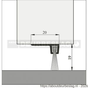 Ellen dorpel tochtprofiel met borstel aluminium IBS-90-18 100 cm - R51010124 - afbeelding 2