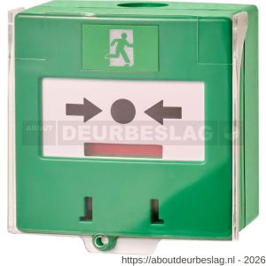 Maasland 330WGL handmelder resetbaar groen met 2 wisselcontacten IP - R11301799 - afbeelding 1