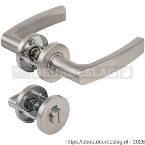 Maasland S400-RWC binnendeurbeslag kruk-kruk garnituur Hol model RVS met vrij-bezet - R11301195 - afbeelding 1