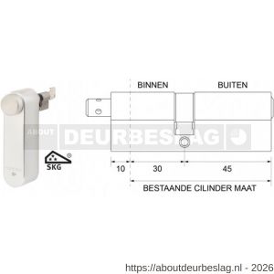 Maasland GTM3045AS Flexeria motorcilinder met SKG*** cilinder 30/45 Abus - R11301027 - afbeelding 1