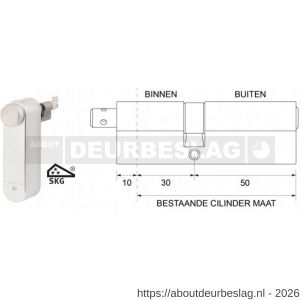 Maasland GTM3050AS Flexeria motorcilinder met SKG*** cilinder 30/50 Abus - R11301028 - afbeelding 1
