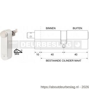 Maasland GTM4040AS Flexeria motorcilinder met SKG*** cilinder 40/40 Abus - R11301040 - afbeelding 1