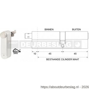 Maasland GTM4545AS Flexeria motorcilinder met SKG*** cilinder 45/45 Abus - R11301047 - afbeelding 1