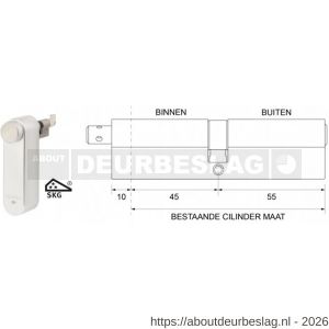 Maasland GTM4555AS Flexeria motorcilinder met SKG*** cilinder 45/55 Abus - R11301049 - afbeelding 1