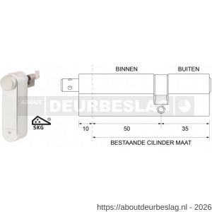 Maasland GTM5035AS Flexeria motorcilinder met SKG*** cilinder 50/35 Abus - R11301051 - afbeelding 1