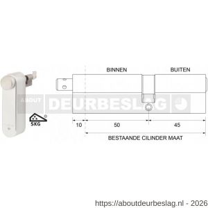 Maasland GTM5045AS Flexeria motorcilinder met SKG*** cilinder 50/45 Abus - R11301053 - afbeelding 1