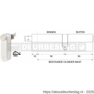 Maasland GTM5050AS Flexeria motorcilinder met SKG*** cilinder 50/50 Abus - R11301054 - afbeelding 1