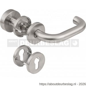 Maasland S100-RPK binnendeurbeslag kruk-knop garnituur U RVS met - R11301014 - afbeelding 1