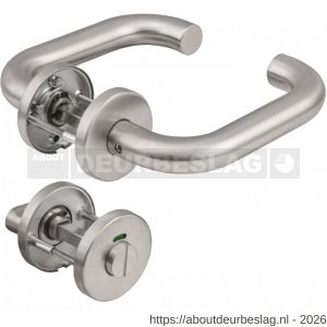 Maasland S100-RWC binnendeurbeslag kruk-kruk garnituur U RVS met vrij-bezet - R11301015 - afbeelding 1