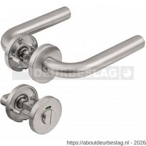 Maasland S200-RWC binnendeurbeslag kruk-kruk garnituur L RVS met vrij-bezet - R11301018 - afbeelding 1