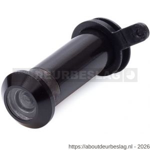 Dulimex DX DRS 163B deurspion 160 graden diameter 12 mm deurdikte 31-56 mm met afsluitklepje massief messing zwart - A30204284 - afbeelding 1