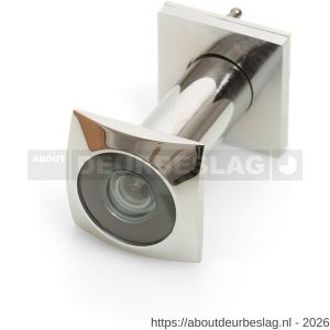 Dulimex DX DRS 220B deurspion vierkant model 200 graden diameter 16 mm deurdikte 40-65 mm met afsluitklepje massief messing verchroomd - A30204953 - afbeelding 1