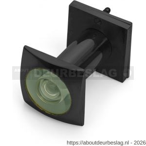 Dulimex DX DRS 223B deurspion vierkant model 200 graden diameter 16 mm deurdikte 40-65 mm met afsluitklepje massief messing zwart - A30204968 - afbeelding 1