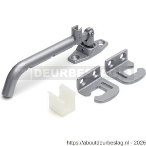 Dulimex DX KSH 88L SET verstelbare kierstandhouder met veiligheidssluiting met sluithaken (type SH 881B en SH 882B) voor naar buitendraaiende deuren en ramen staal zilvergrijs - A30202252 - afbeelding 1