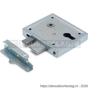 Dulimex DX UKS PZ 55/65B poortslot met hefschoot links en rechts bruikbaar doornmaat 60 mm voor profielcilinder zwart kunststof deurkrukgarnituur met schild sluitplaat staal verzinkt - A30204077 - afbeelding 1