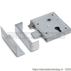 Dulimex DX UKS DS PZ poortslot met dagschoot links en rechts bruikbaar doornmaat 60 mm voor profielcilinder zwart kunststof deurkrukgarnituur met schild sluitplaat staal verzinkt - A30202011 - afbeelding 1