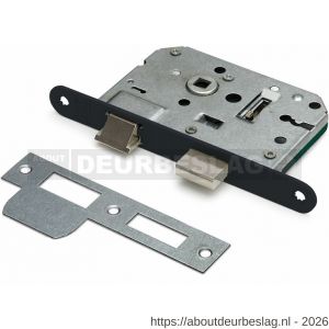 Dulimex DX DNS-50-BB BE dag en nachtslot doornmaat 50 mm met 2 sleutels ronde voorplaat zwart inclusief rechthoekige sluitplaat - A30204203 - afbeelding 1
