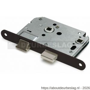 Dulimex DX WBS-50-WBBE WC-badkamerslot doornmaat 50 mm ronde voorplaat zwart inclusief rechthoekige sluitplaat - A30204201 - afbeelding 1