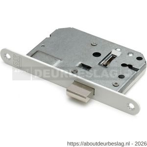 Dulimex DX KS-50-BBWE kastslot doornmaat 50 mm met 2 sleutels ronde voorplaat wit inclusief rechthoekige sluitplaat - A30201996 - afbeelding 1