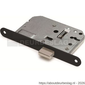 Dulimex DX KS-50-BB BE kastslot doornmaat 50 mm met 2 sleutels ronde voorplaat zwart inclusief rechthoekige sluitplaat - A30204204 - afbeelding 1