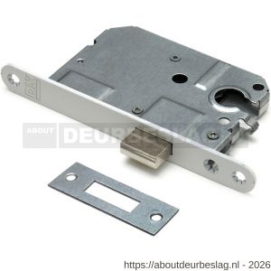 Dulimex DX KS-50-PCWE kastslot doornmaat 50 mm Euro cilinder ronde voorplaat wit inclusief rechthoekige sluitplaat - A30201985 - afbeelding 1