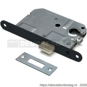 Dulimex DX KS-50-PCBE kastslot doornmaat 50 mm Euro cilinder ronde voorplaat zwart inclusief rechthoekige sluitplaat - A30204200 - afbeelding 1