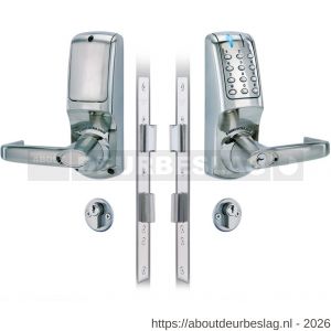 Codelocks KNSV-7025 PVD elektronisch codeslot Heavy duty krukbediening met insteek slot dubbele cilinder meegeleverd vrije toegang Mogelijkheid maximaal 80 gebruikerscodes maximaal 10 eenmalige gebruikerscodes meer dan 200.000 - A30201967 - afbeelding 1