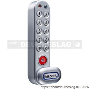 Kitlocks EPS 1000V elektronisch locker pincodeslot verticale montage voor publiek of prive gebruik 15.000 operaties batterij override IP 55 mits met EPS RG maximale deurdikte 25 mm Afmeting 136x32x30 mm zilver - A30202111 - afbeelding 1