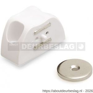 Dulimex DX MC 94A2B magneetsnapper hoekmodel opschroevend 4 kg slagvaste kunststof wit - A30202280 - afbeelding 1