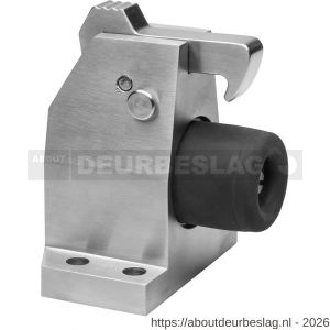 Deni DVZ HDGR V SS deurvastzetter vloermodel met opvanghaak en geveerde stootbuffer ver- en ontgrendelingsshuif exclusief bevestigingsmateriaal Robusto serie RVS - A30204213 - afbeelding 1