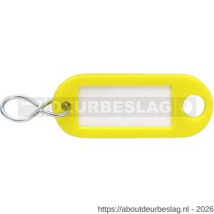 Dulimex DX 1000GE sleutellabel met ophangoog en S-haak kunststof geel zak 100 stuks - A30202049 - afbeelding 1