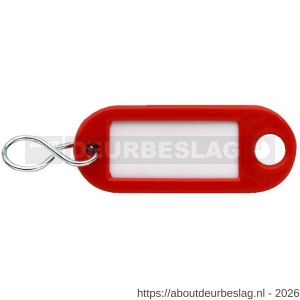 Dulimex DX 1000RO sleutellabel met ophangoog en S-haak kunststof rood zak 100 stuks - A30202053 - afbeelding 1