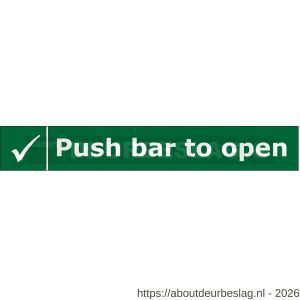 Briton STICKER ENG paniekopener sticker ENG Push bar to open voor anti-paniekstangen en -balken groen - A30202415 - afbeelding 1
