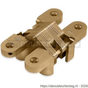 Soss MSO 208 PB onzichtbaar scharnier 16x70 mm deurdikte 22 mm zamac vermessingd - A30203729 - afbeelding 1