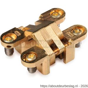 Soss MSO 204A PB onzichtbaar scharnier 13x60 mm deurdikte 19 mm verstelbaar zamac vermessingd - A30201942 - afbeelding 1