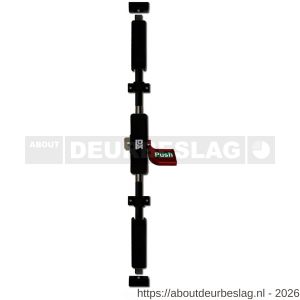 Dulimex DX PO 513P EB RZ anti-paniekpushpad 513P enkele deur 3-puntssluiting boven- en ondersluitend rood-zwart - A30202468 - afbeelding 1