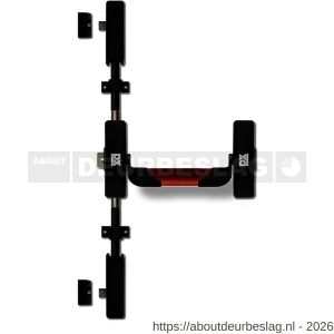 Dulimex DX PO 523 EB RZ anti-paniekstang DX 523 enkele deur 3-puntssluiting zijsluitend rood-zwart - A30202135 - afbeelding 1