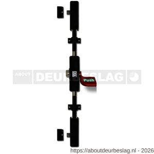 Dulimex DX PO 523P EB RZ anti-paniekpushpad 523P enkele deur 3-puntssluiting zijsluitend rood-zwart - A30202470 - afbeelding 1