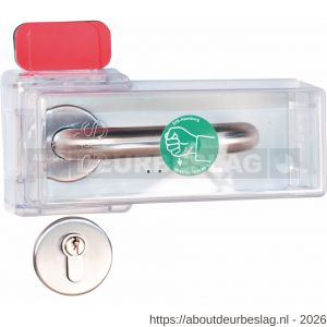 GfS EC 500 paniekopener exit cover bij deurkrukken kan op alle deurkrukken bevestigd worden nalichtend pictogram met bevestigingsmateriaal - A30202441 - afbeelding 1